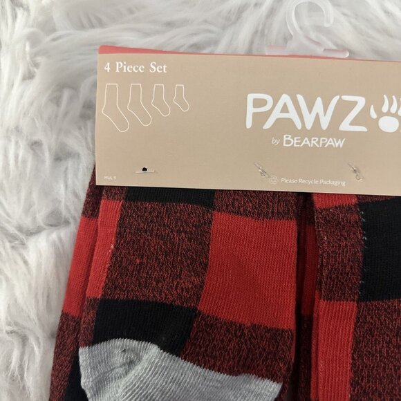PAWZ by Bearpaw Matching socks set family buffalo plaid crew NWT Mom Dad Kids - Picture 7 of 9